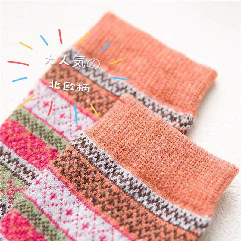 レディース 靴下 おしゃれ カラフル カラフルソックス ジャガード柄ソックス ソックス トレンド ポカポカソックス ロークルー 保温 冷え 冷えとり 冷え性対策 冷房対策 北欧 厚手 大人かわいい 暖かい 防寒対策 人気激安 ジャガード柄ソックス