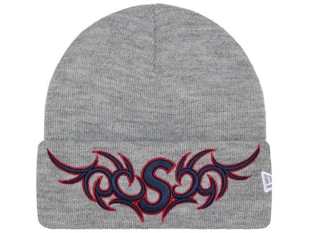 SUPREME シュプリーム ニューエラ コラボ ニット帽 25AW 灰 New Era Tribal S Logo Beanie HEATHER GREY トライバル Sロゴ ビーニー グレー 刺繍 25FW｜ONLY ONE STYLE