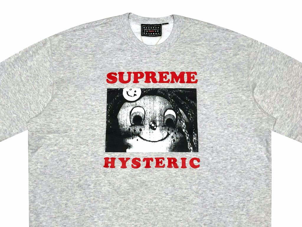 楽天市場】SUPREME シュプリーム HYSTERIC GLAMOUR ヒステリックグラマー コラボ 21SS 新品 グレー Crewneck  クルーネック スウェット トレーナー GRAY : ONLY ONE STYLE