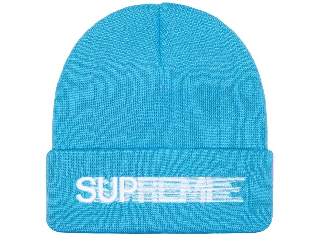 SUPREME シュプリーム ニット帽 23SS 新品 ブルー Motion Logo Beanie モーションロゴ ビーニー 折り返し Bright Blue｜ONLY ONE STYLE