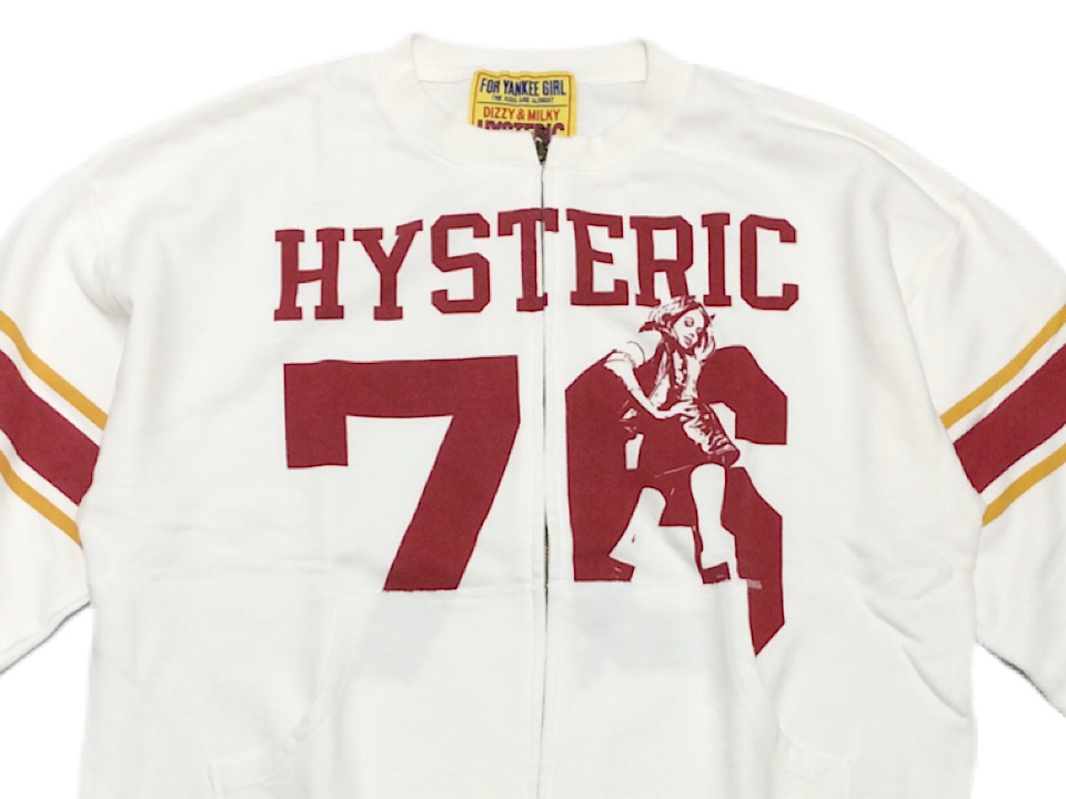 ヒステリックグラマー HYSTERIC GLAMOUR 新品 白 HYSTERIC 76 厚地の外套大きさ 前掛け 流汗 ジレー DIRTY WHITE ユニ一発やる