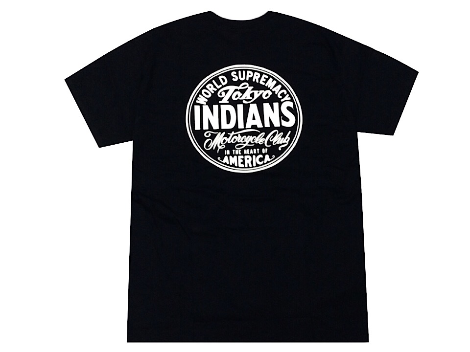 Timc Inc. TOKYO INDIANS MC TEE 25SS 新品 黒 日本の首都 インディ杏 自動自転車 刷り上げる 半袖 プルオーバー 黒いこと BLACK ネイバーフッド