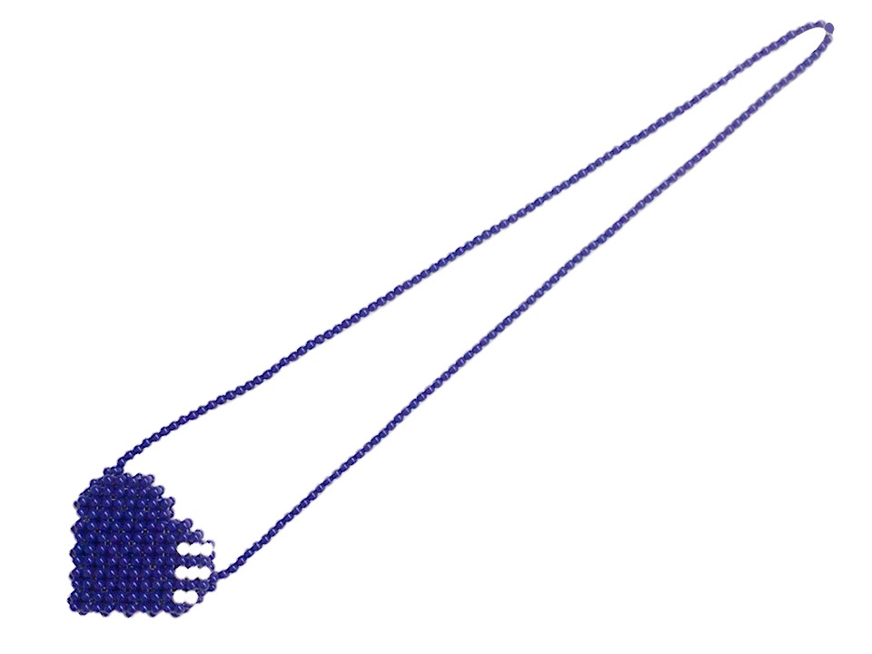 HUMAN MADE ヒューマンお手伝いさん ハート型 ビーズうしろ側 25SS 新品 紺 HEART BEADED BAG NAVY 車寄せ 小入れもの 佩び物 米国海軍