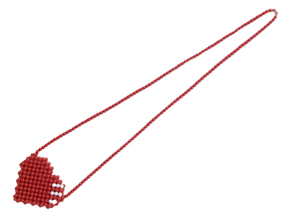 HUMAN MADE ヒューマンお手伝いさん ハート型 ビーズうしろ側 25SS 新品 赤 HEART BEADED BAG RED 車寄せ 小入れもの 佩び物 赤いこと