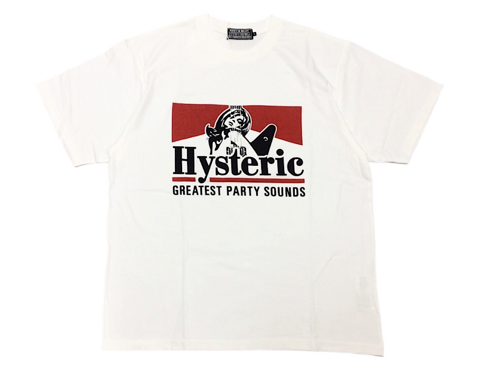 HYSTERIC GLAMOUR ヒステリックグラマー ティーシャツ 25SS 新品 白 GREATEST PARTY SOUNDS TEE WHITE グレイティスト 寄り合い 響き ティーシャツ ギター御嬢さん 病的興奮御嬢さん 白いこと メンズファッション-Tシャツ・カットソー-トップス