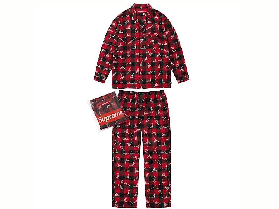 SUPREME シュプリーム ヘインズ パジャマ 25AW 新品 赤 Supreme x Hanes Holiday Pajama Set Plaid シュプリーム x ヘインズ ホリデー パジャマ セット プレイド  レッド