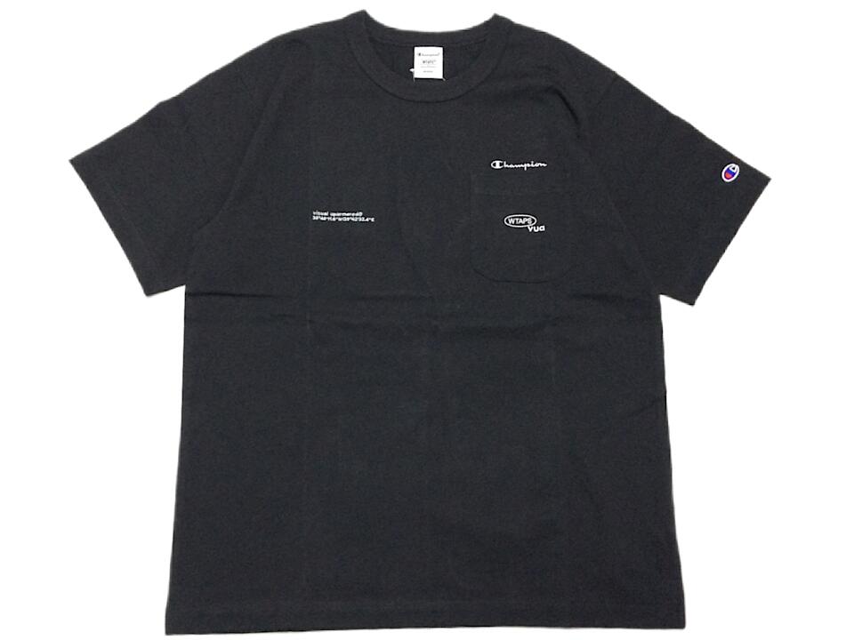 WTAPS x Champion ダブルタップス x はやりっ子 共同研究  半袖 プルオーバー 26SS 新品 黒 WTAPS x Champion Academy / SS / Cotton BLACK ダブルタップス x はやりっ子 翰林院 遊撃手捩り 綿織物 黒いこと ポケT カットソー