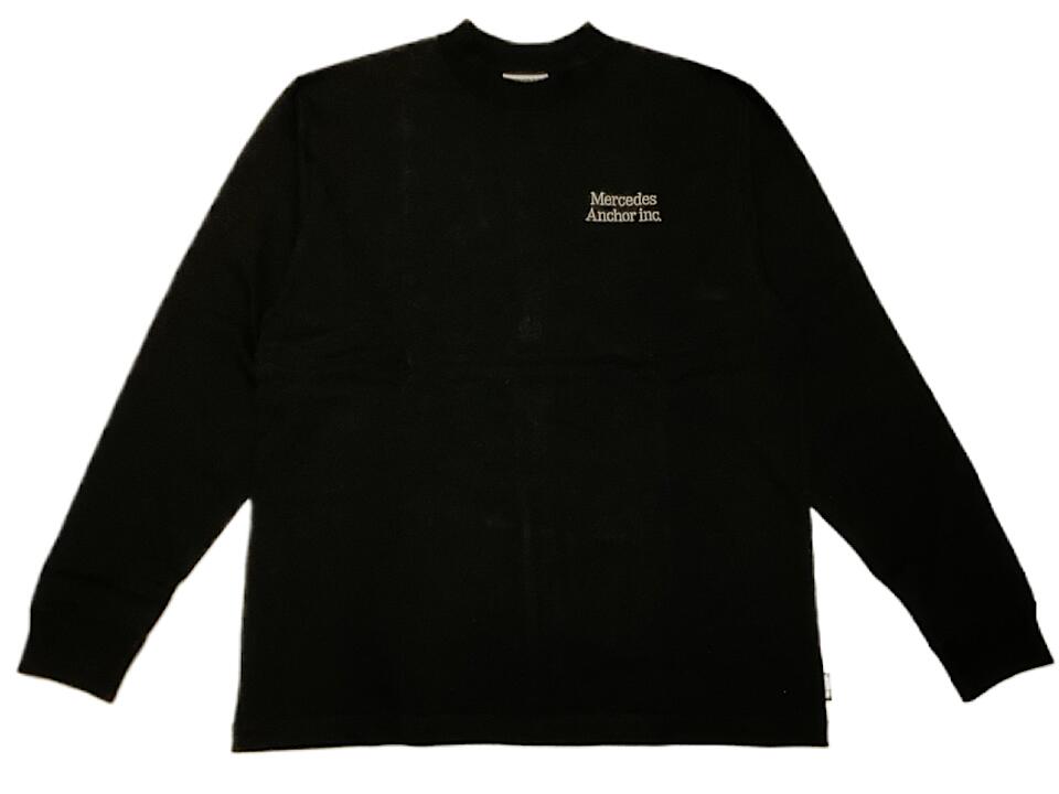 Mercedes Anchor inc. メルセデスアンカーインク 26SS 新品  黒  MOCKNECK L/S TEE モックネック ロング捩り プルオーバー 長袖 ロンT 黒いこと BLACK カットソー
