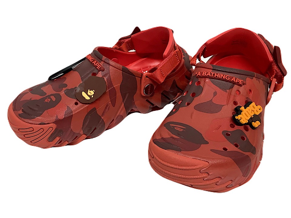 A BATHING APE ア ベイシング エイプ クロックス 共同研究 サンダル 26SS 新品 赤 A BATHING APE x Crocs Echo RO Clog ア ベイシング エイプ x クロックス 山びこ RO クロッグ 赤いこと 合鴨 偽装 BAPE RED ユニ一発やる Flame ひな形