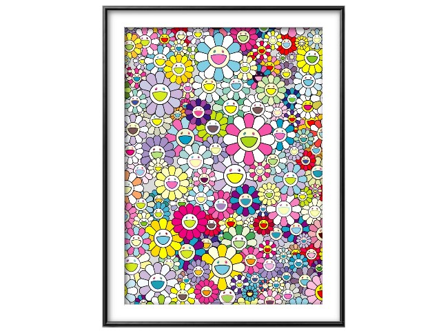 楽天市場 村上隆 カイカイキキ シャンペンスーパーノヴァマルチ ピンクと白のしましま ポスター 300枚限定 18 新品 Murakami Takashi Kaikai Kiki フラワー レインボー お花 Only One Style