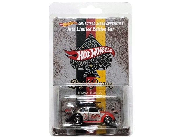 HOT WHEELS COLLECTORS JAPAN CONVENTION ホットウィール ジャパン 慣例主義 2026 新品 CONVENTION CAR KAWA-BUG-A ミニカー フォルクスワーゲン・手合い1 制限事項 右向き 包み版 ステッカー付 SILVER/RED ビートル