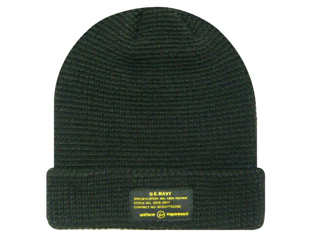 SOPH. uniform experiment ソフ ユニフォームエクスペリメント★2016AW新品 黒 UEN KNIT CAP ニット帽 ビーニー　BLACK UE｜ONLY ONE STYLE