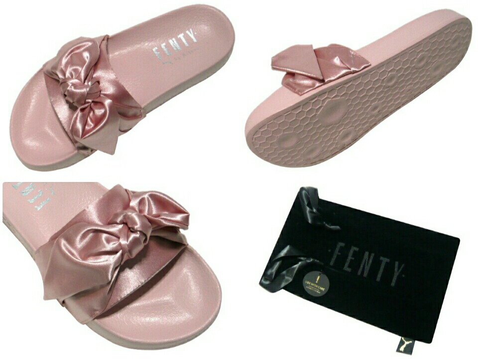 pink rihanna fenty slides