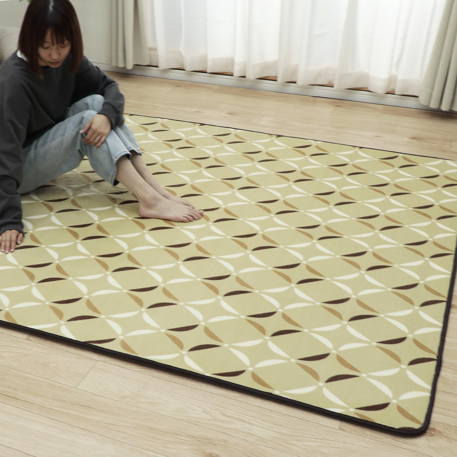引っ敷き 引っ敷き 200×250糎 約3畳 上滑り打ち切り付き添い人 マイクロ衣料繊維 洗える 軽さ 密集して オール季節 無地 分かりやすい