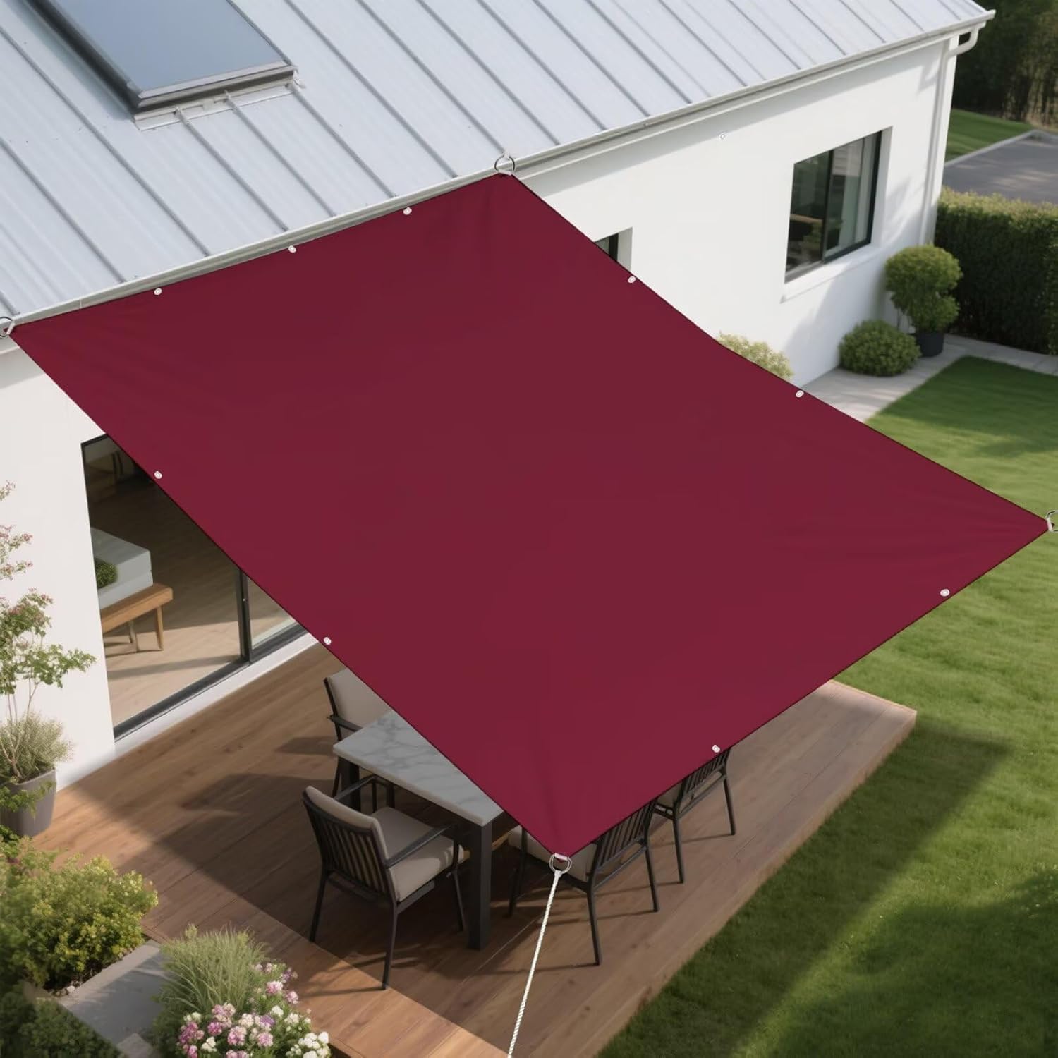 日よけシェード 250×400cm サンシェード 撥水 防水 紫外線UVカット ポリエステル ハトメ式 ベランダ 庭 オーニング 暑さ対策|EverestOnline