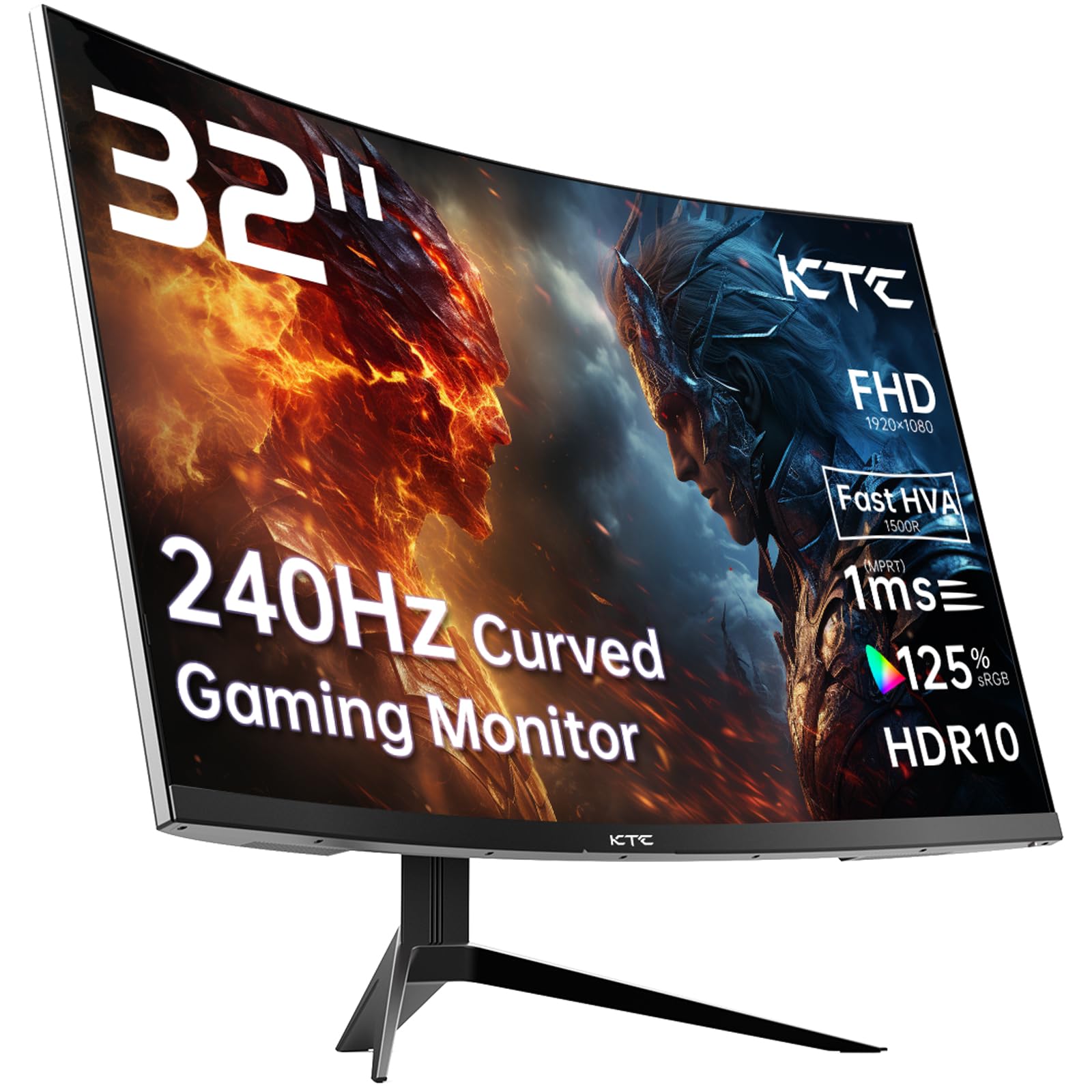 管する 32in 曲線状の形 240サイクル 1ms 1080P 1500R HDR10 HDMI DP USB界面 VESA相応う チルト合わせる 黒いこと