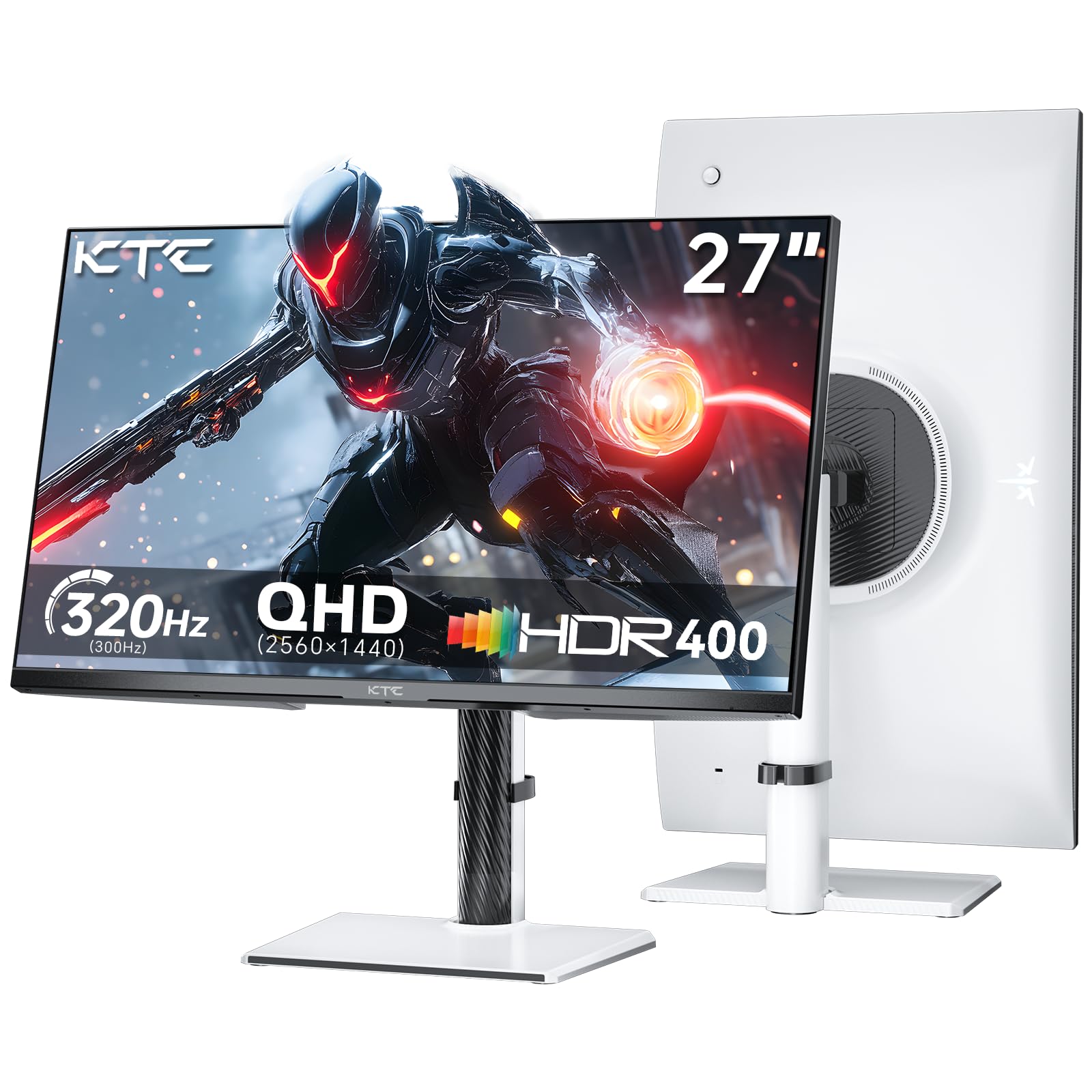 ゲーミングモニター 27in 白いこと 高速道路IPSダイアログボックス QHD 1440P 300サイクル 320サイクル HDR400 アダプティブ同期調整 高さ合わせる 心棒 スイ呼びりん チルト役立つこと DP HDMI繋ぎ合わせる