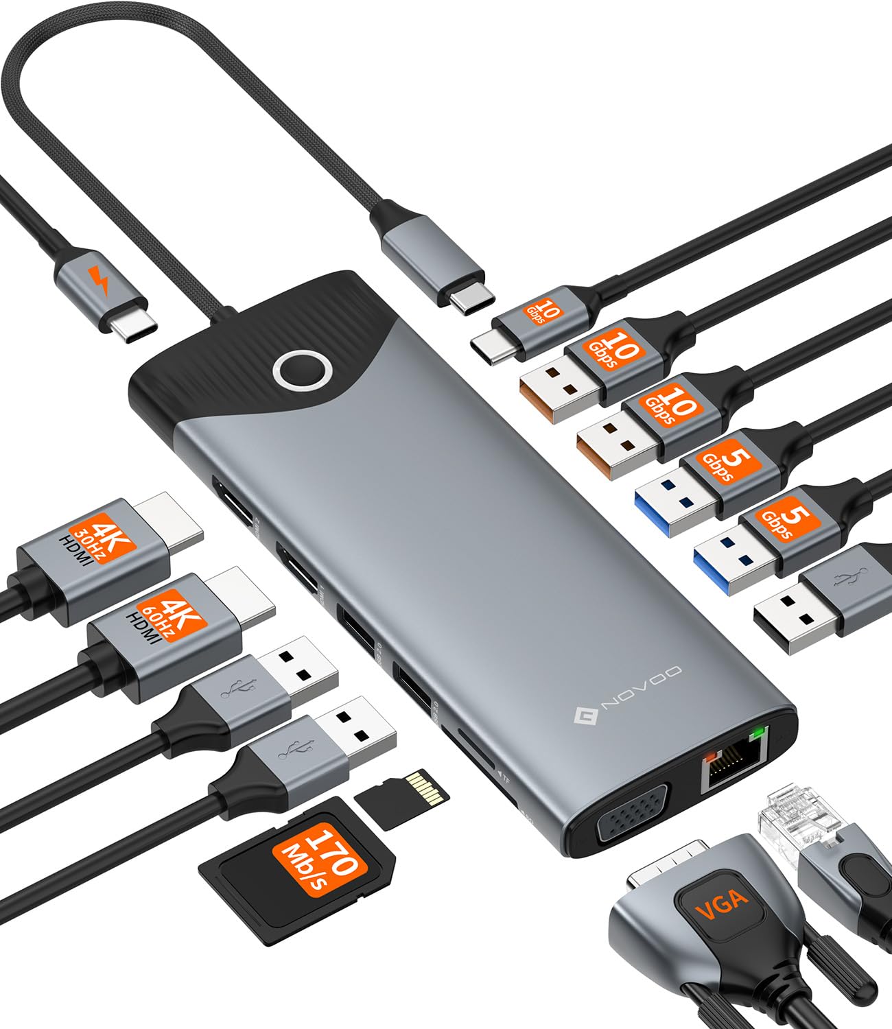 USB-C 縛ステイション 15-インチ-1 こしき トリプル見せびらかす HDMI DP PD100W USB3.2 SD歌留多 有線ローカルエリアネットワーク 取りひろげる 30糎有線テレビ 万覚え帳マイコン相応う