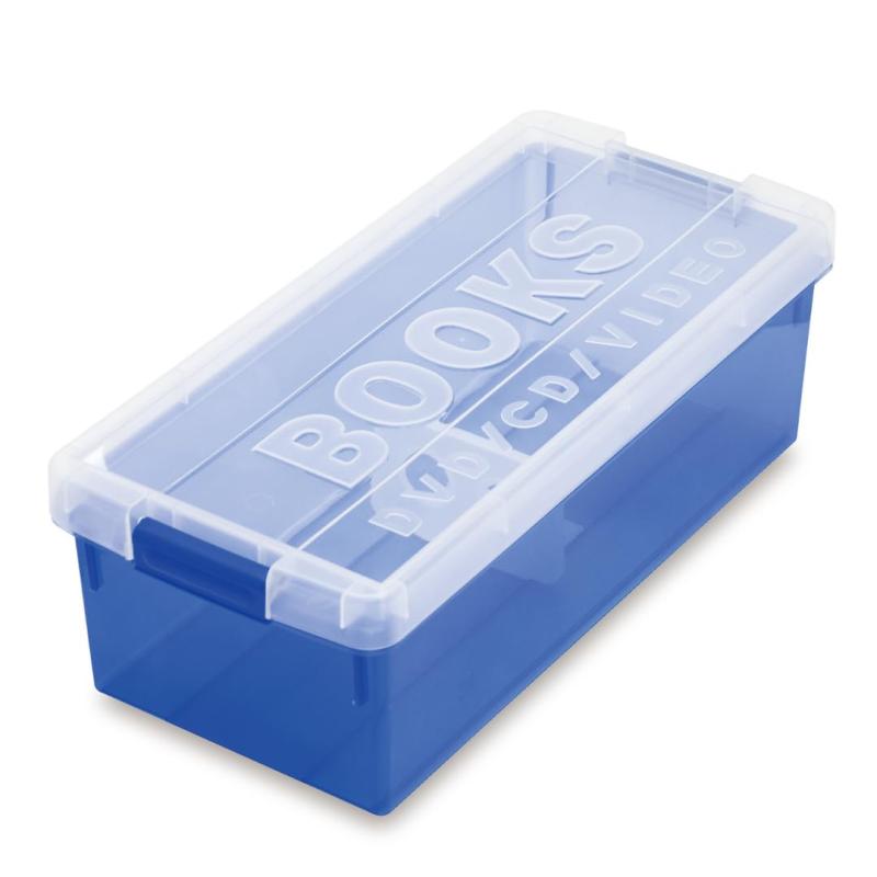 イセトウ(Isetou) 本収納ケース ブック&メディアケース ブルー 幅22.0×奥行48.5×高さ15.8cm 日本製 仕切り板 普通コミック誌約29冊収納 ゲームソフト約28枚収納 積み重ね可能 本 漫画 コミック画像