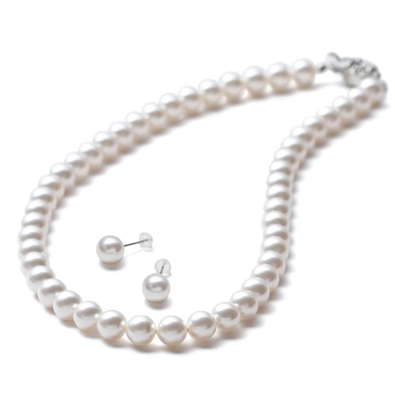 [VOTRE COUTURE] パールネックレス ピアス イヤリング 8mm 国産 真珠 冠婚葬祭 36cm 39cm 42cm 45cm 50cm 真鍮 チタン K10 K18 プラチナ ブランド10年