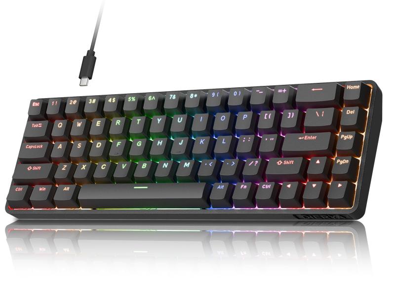 DIERYA x TMKB T68 ラピッドトリガー メカニカルゲーミングキーボード 磁気スイッチキーボード RGBバックライト 有線Type-C コンパクト 68キー 全キー無衝突 Windows/Mac/Linux対応 英語配列 6,866円