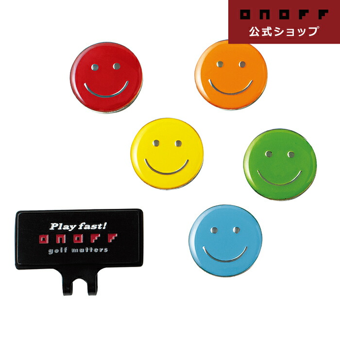 [Onoff] Golf Ball Marker OQ0813 Smile/ONOFF Ball Marker [Cat Posse Target]