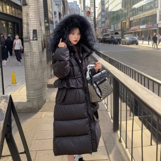 羽織 ダウンコート ホワイトダックダウン ファー アウター 防寒 フード付き フロントジッ レディース 長袖 暖かい ロング丈 防風｜ONOFFshop