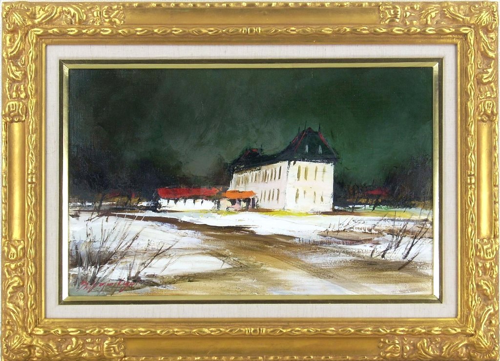 葛西四雄 印象派 油彩画 雪景 葛西四雄 印象派 油彩画 雪景 絵画