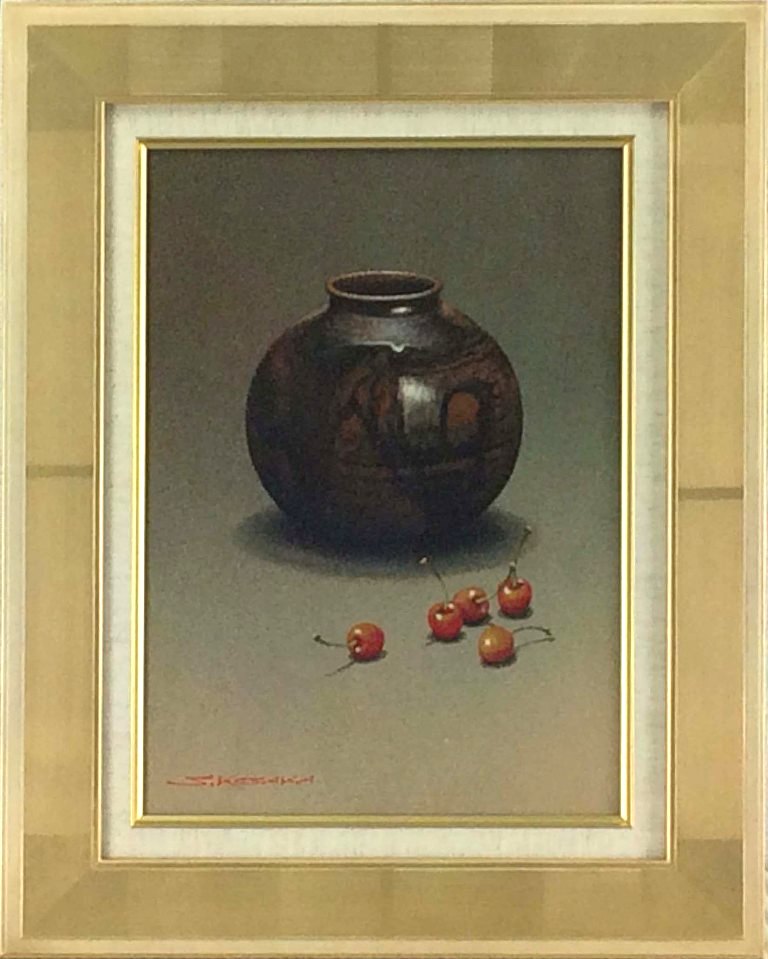 楽天市場】早坂 信 「花と三彩壺」 日本画4号 : 小野画廊