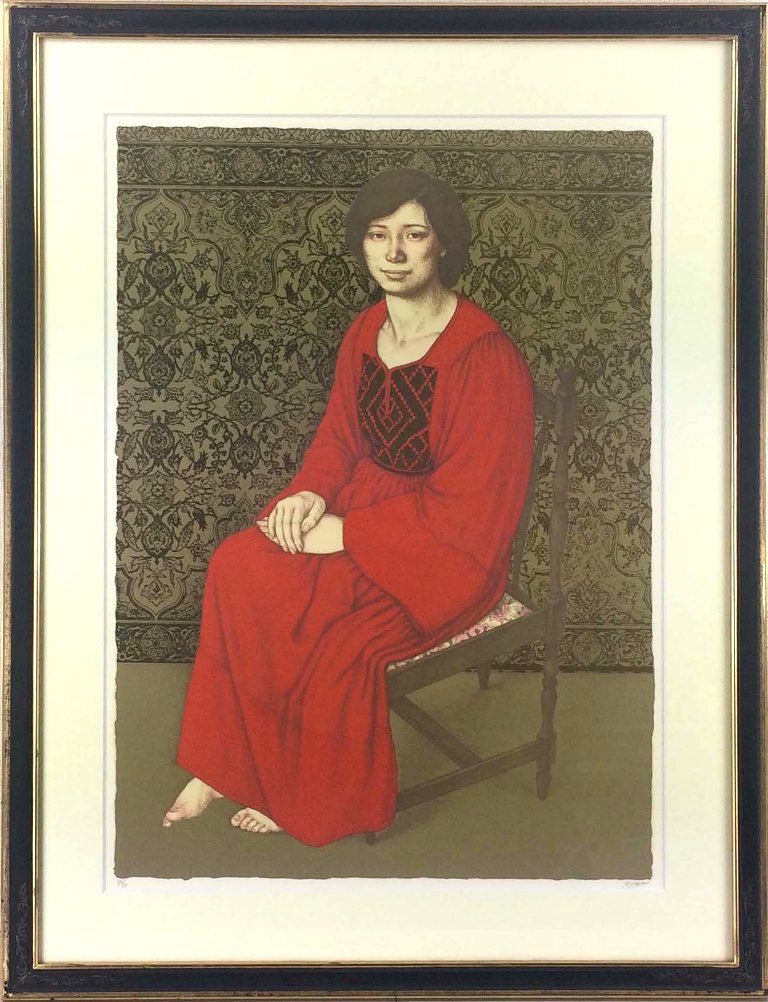 加山 又造、黒衣をまとう女、希少画集画、新品額装、状態良好 加山 又造、月、人気作家、希少画集画、新品額装、状態良好