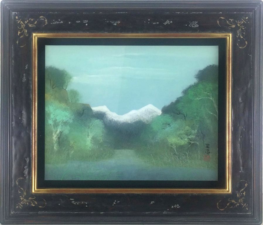 日本画　南義信作 Yahoo!オークション - 真作 南義信 日本画「望岳」画寸53cm×41cm