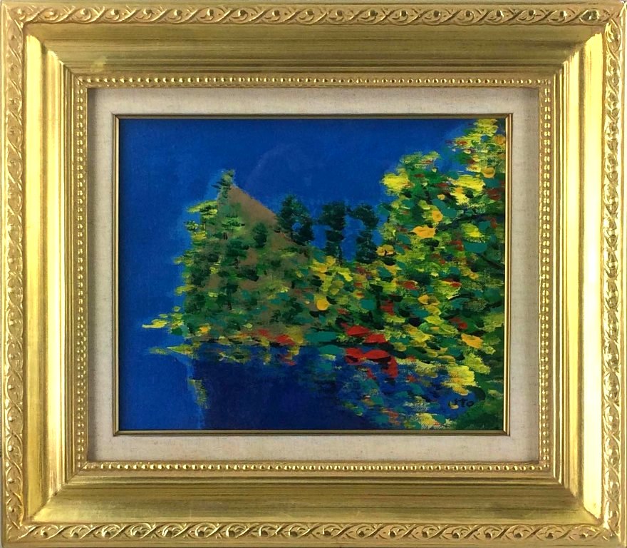 奥西賀男　真作「デー・リリー」油彩6号　上品な作品　師：小磯良平　古径高級額装 imgrc0067864035.jpg