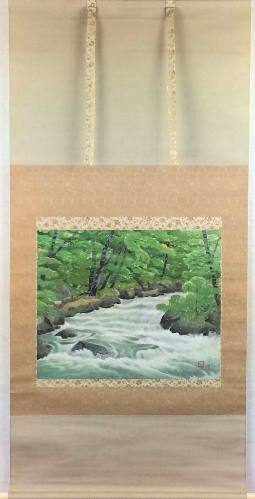 楽天市場】久芳道信 「 紅白梅 」 掛軸 ( 尺五立 ) : 内田画廊