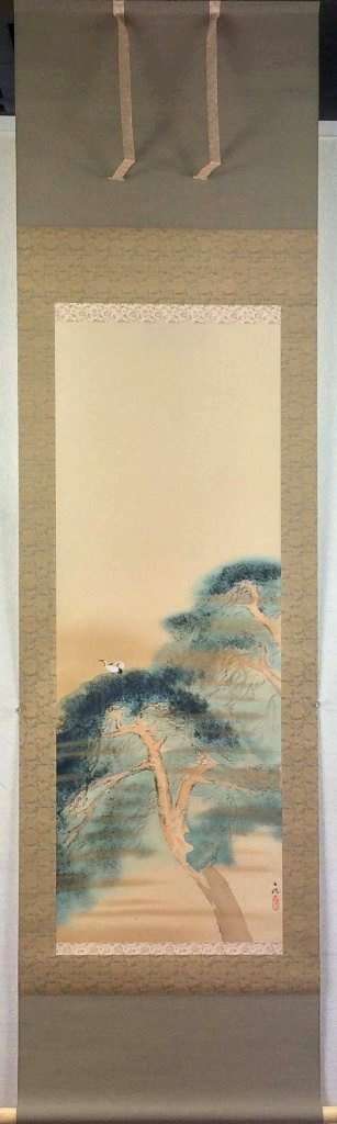 掛け軸 菱田春草 作 『 湖辺白鷺 』 絹本 名品 複製 希少 軸装 掛軸 美品 楽天市場】菱田春草 「湖辺白鷺」 工芸軸 : 小野画廊