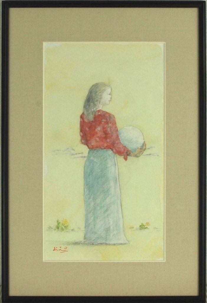 大津英敏　「手毬歌」　水彩｜小野画廊