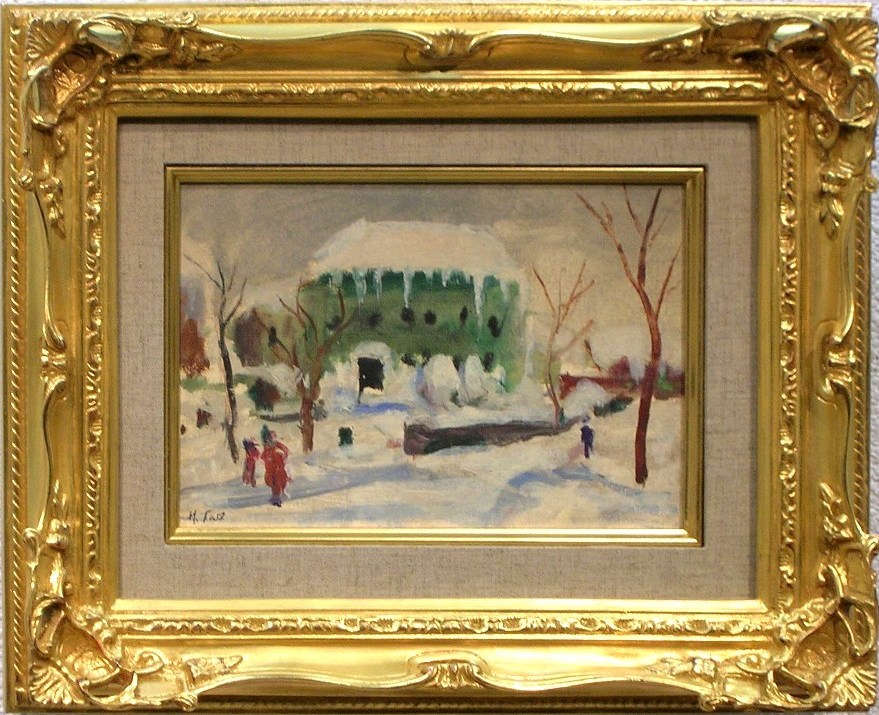 【出品12/3まで】美品 佐伯祐三「ガス灯と広告」リトグラフ お洒落な額装 出品12/3まで】美品 佐伯祐三「ガス灯と広告」リトグラフ お洒落な額装