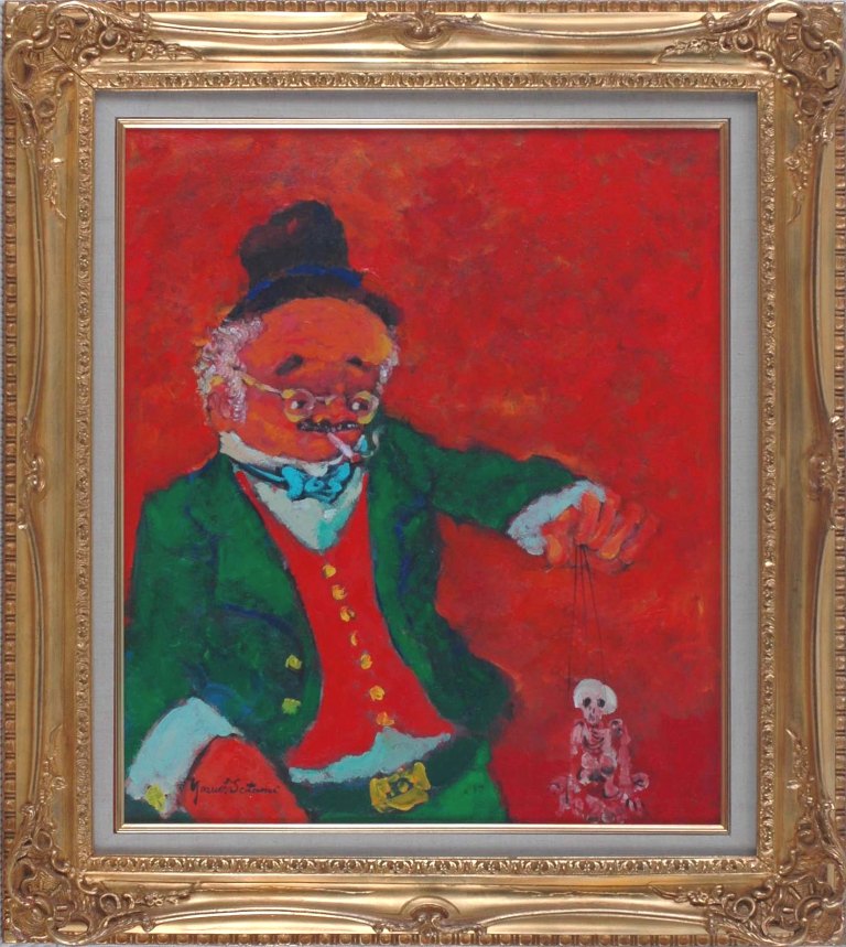 杉本澄男　お面　個展出品作 楽天市場】杉本澄男 「すみれ」 油彩15号 : 小野画廊