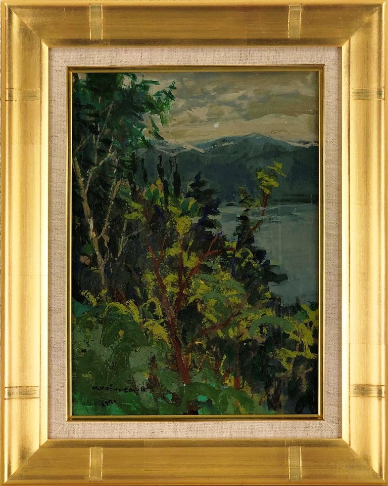 油彩画　油絵　羽山登　白馬の里　Ｆ6号　箱付き　一枚の繪 油彩画 油絵 羽山登 白馬の里 F6号 箱付き 一枚の繪 - メルカリ