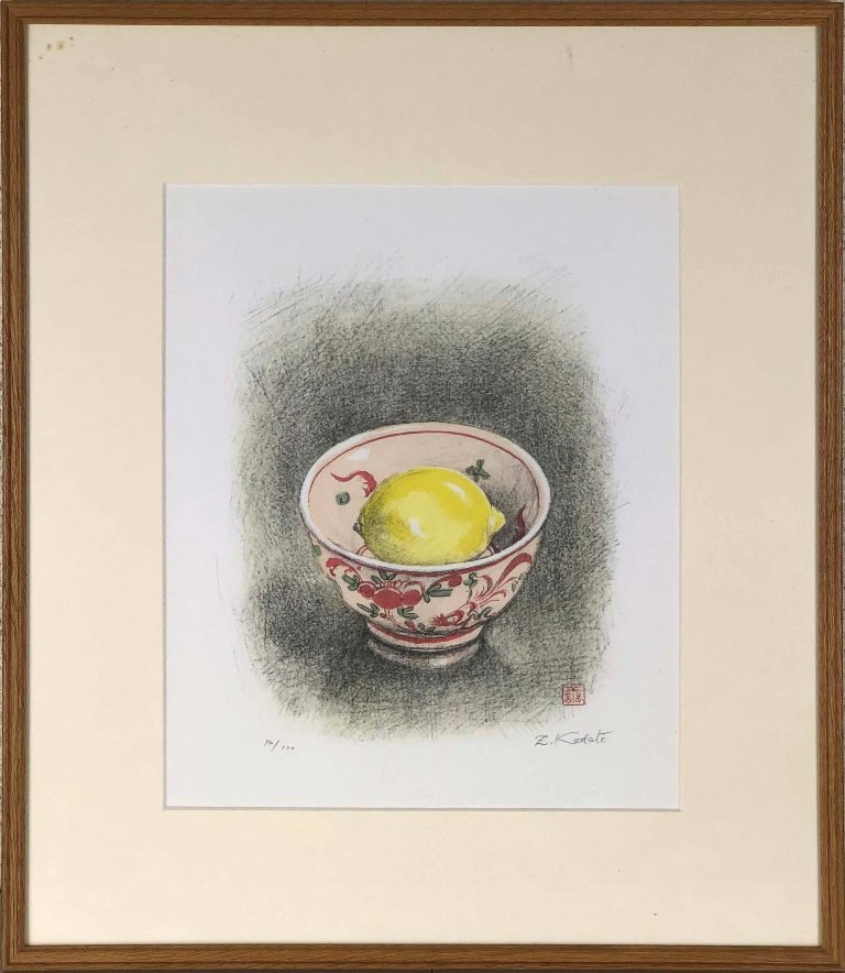 楽天市場】小館善四郎 「赤絵鉢れもん」 油彩SM : 小野画廊