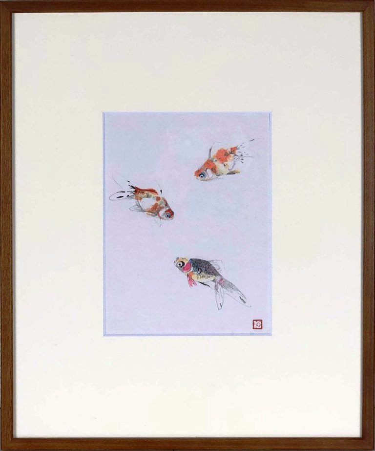速水御舟　木版画「池上小戯」 速水御舟 木版画「池上小戯」