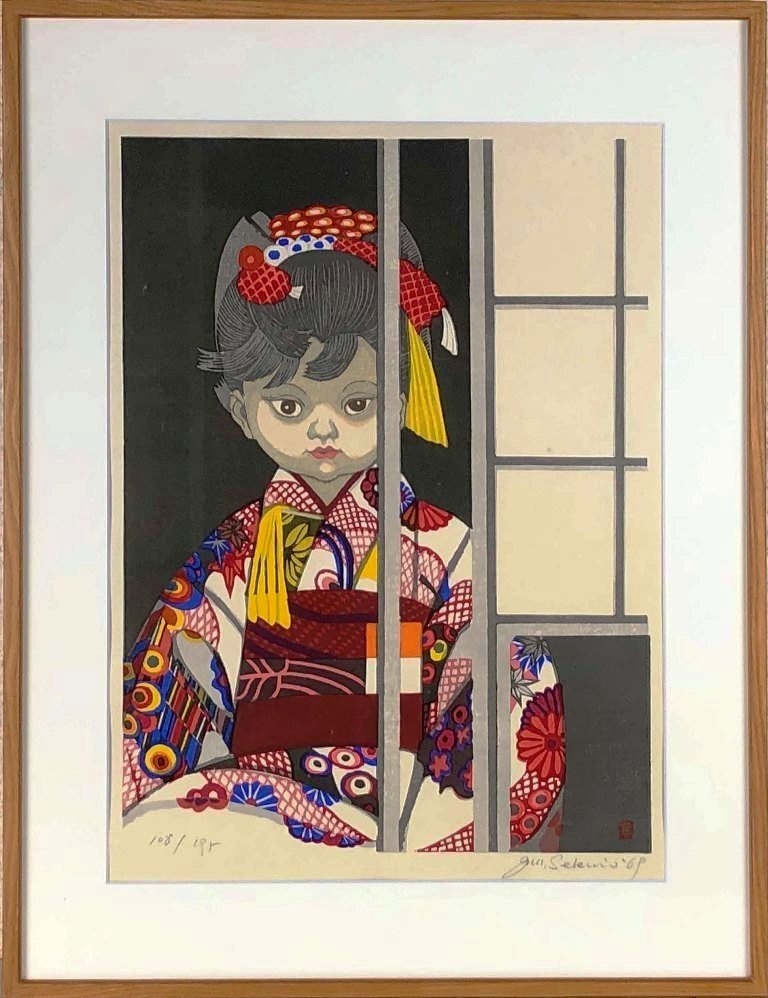 関野潤一郎(舞妓)木版画
