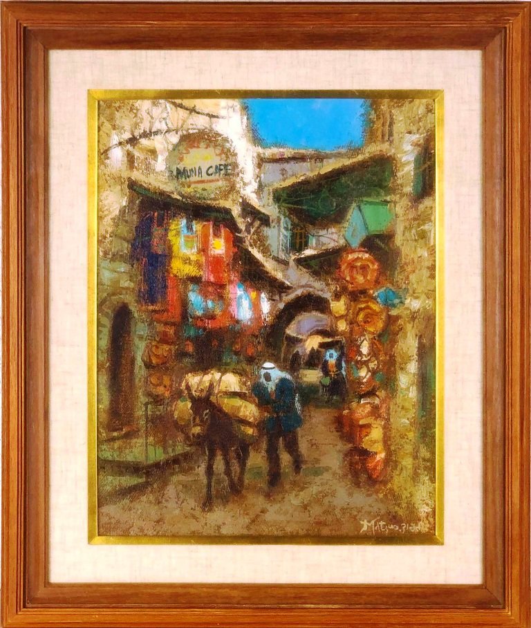 楽天市場】松井ヨシアキ 「カフェの二人」 油彩10号 : 小野画廊