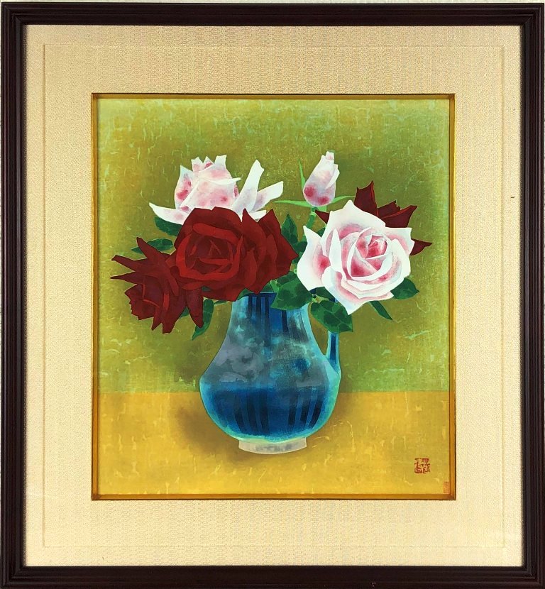 山口華楊 山帰来 額縁 インテリア 楽天市場】山口華楊 「 牡丹 」 木版画 【中古】 : 内田画廊