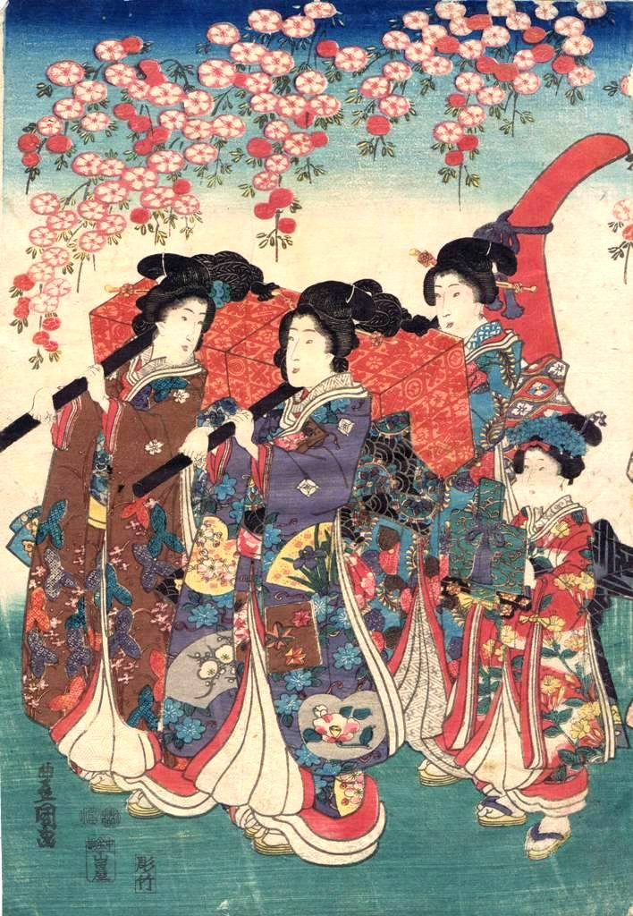 歌川豊国 美女揃花の行列 木版 浮世絵 Kanal9tv Com