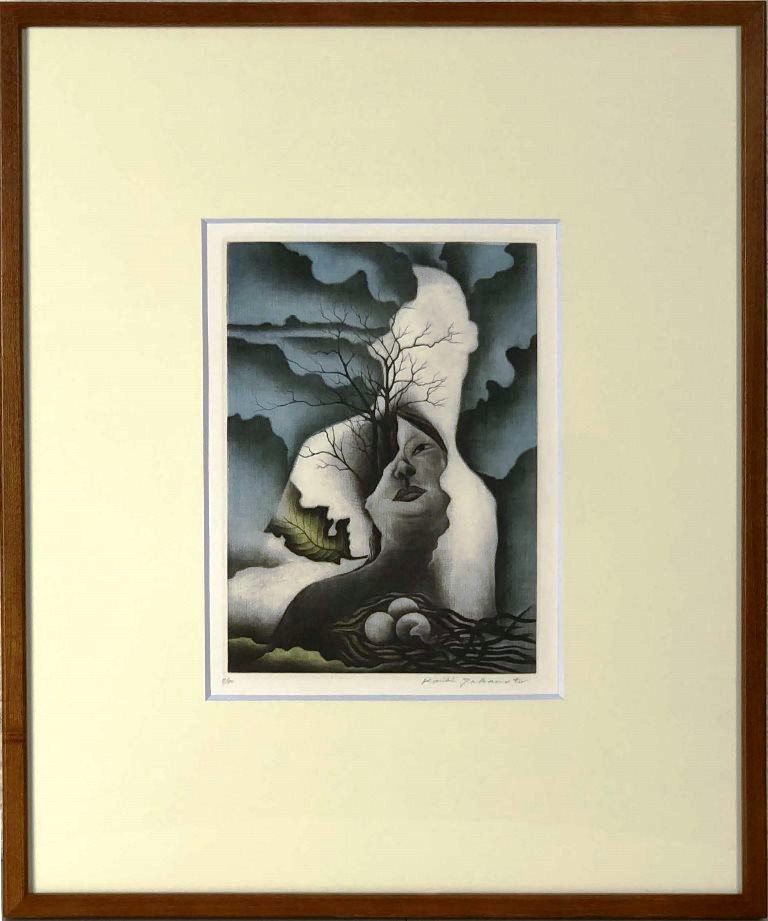坂本好一　銅版画（メゾチント） 買い保障できる 坂本好一 銅版画（メゾチント） 絵画 - 絵画