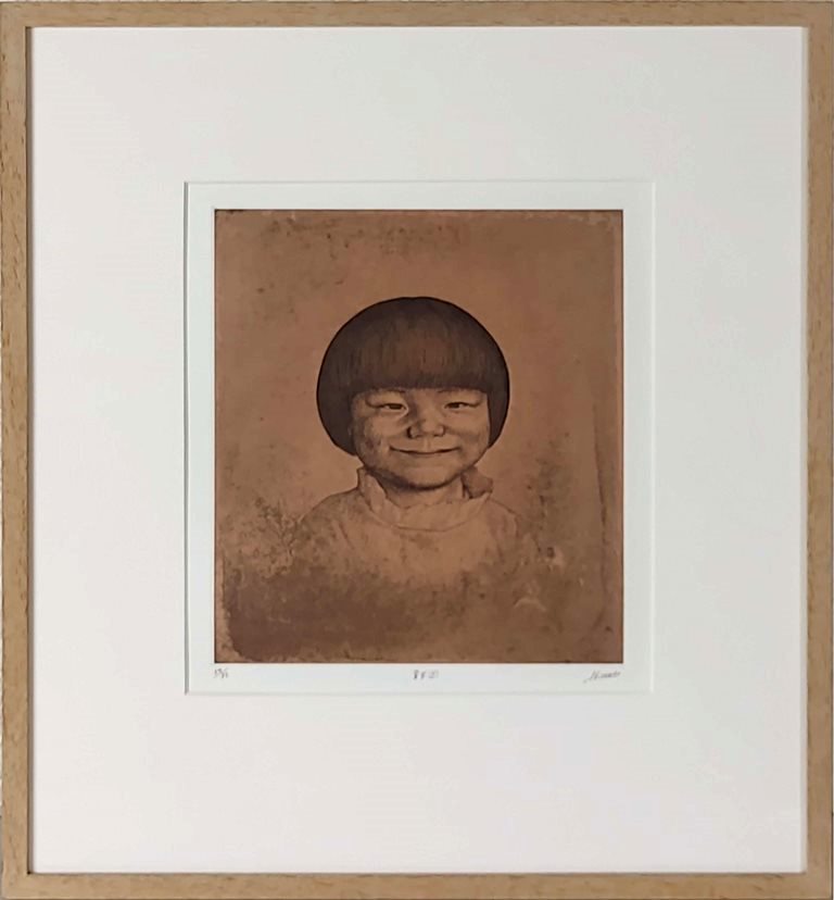 【相笠昌義】夏冬・こども図 P0号✕2枚 直筆サイン 額入り 相笠昌義】夏冬・こども図 P0号✕2枚 直筆サイン 額入り