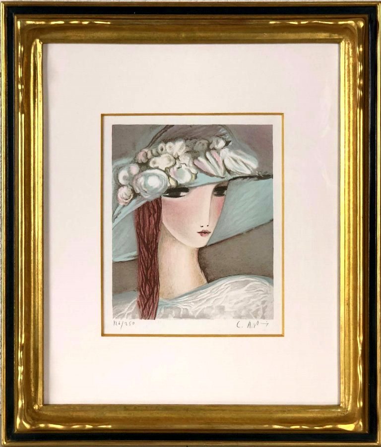 楽天市場】中村清治 「帽子の婦人」 リトグラフ : 小野画廊