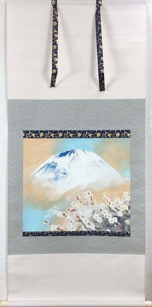 堅山南風 「梅花富士」 リトグラフ掛軸|小野画廊