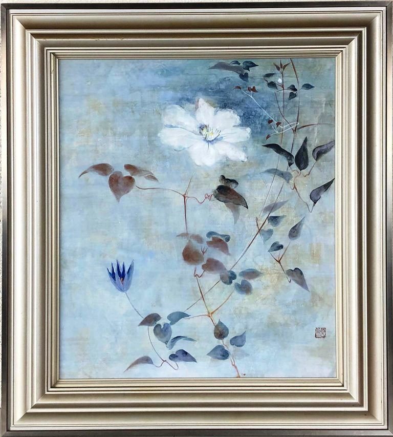 日本画　後藤順一　月光椿　絵画　花　鳥　シマエナガ 楽天市場】後藤順一『花菜』(ヒバリ)日本画 : 内田画廊