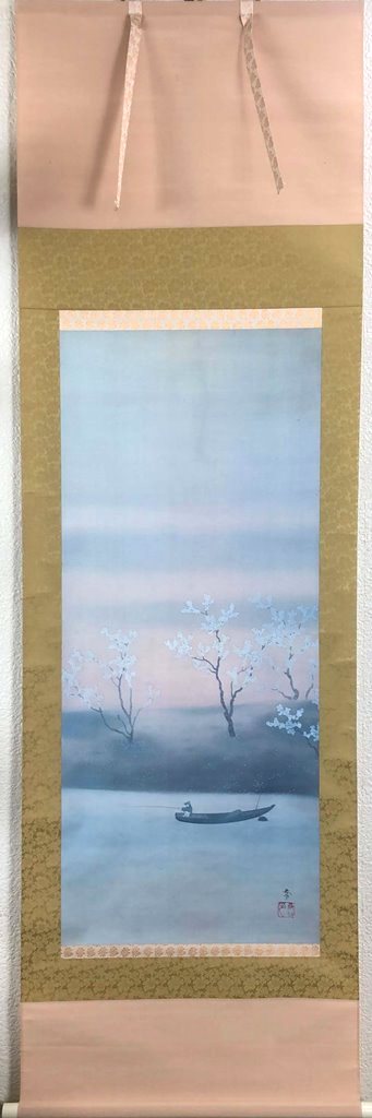掛け軸 菱田春草 作 『 湖辺白鷺 』 絹本 名品 複製 希少 軸装 掛軸 美品 楽天市場】菱田春草 「湖辺白鷺」 工芸軸 : 小野画廊